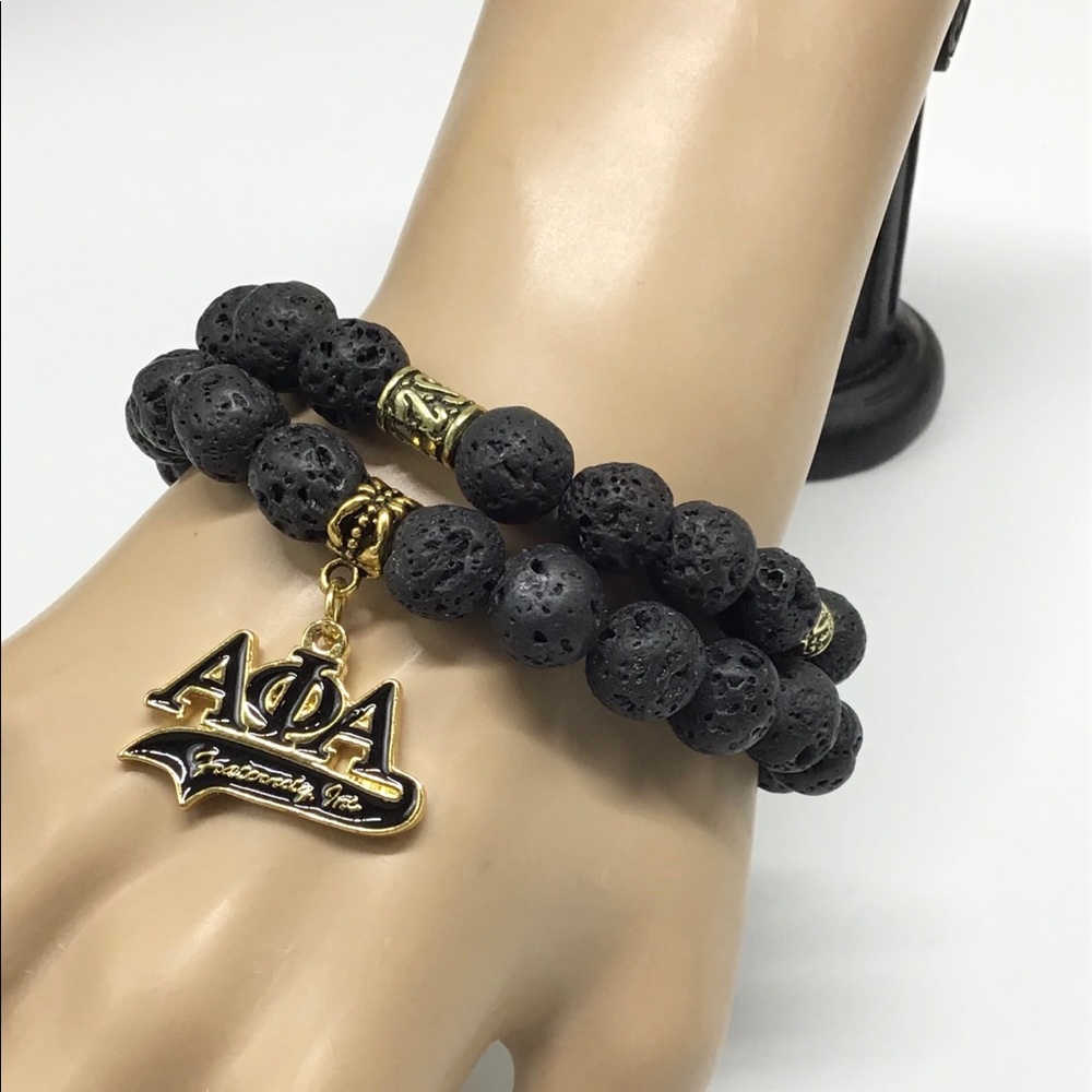 COPY - Alpha Phi Alpha Men’s Lava Rock Bracelet